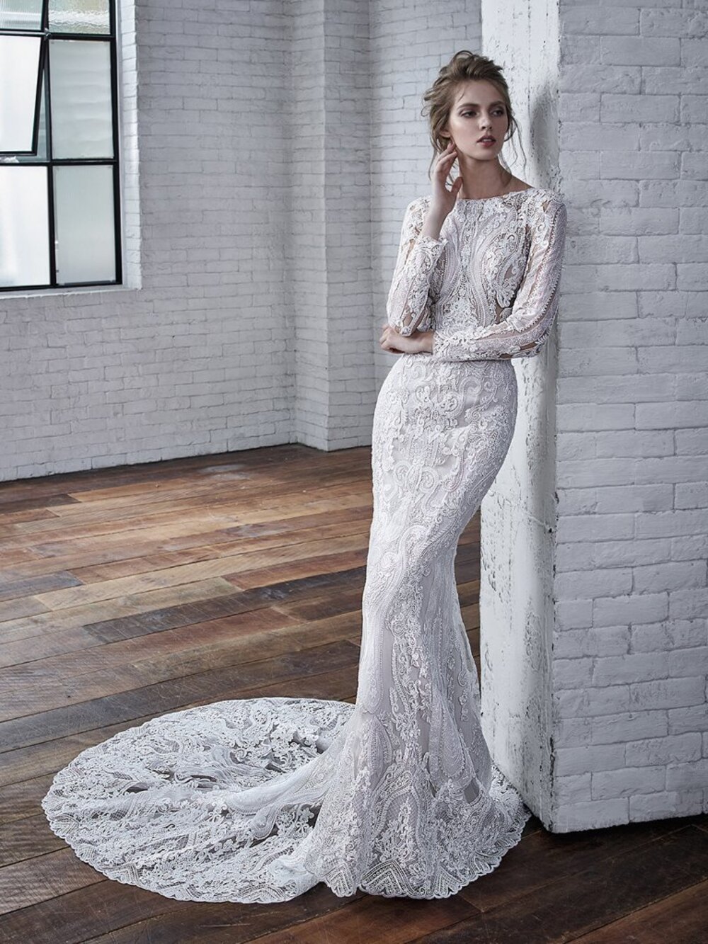 Badgley Mischka Callista Wedding Gown Size 10 Lace